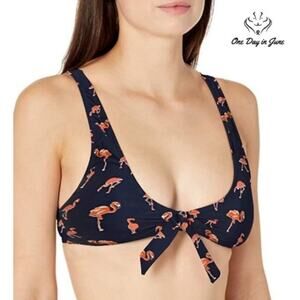 Cyn Luca Standard Tie Front Bikini Top Swimsuit Size L